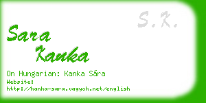 sara kanka business card